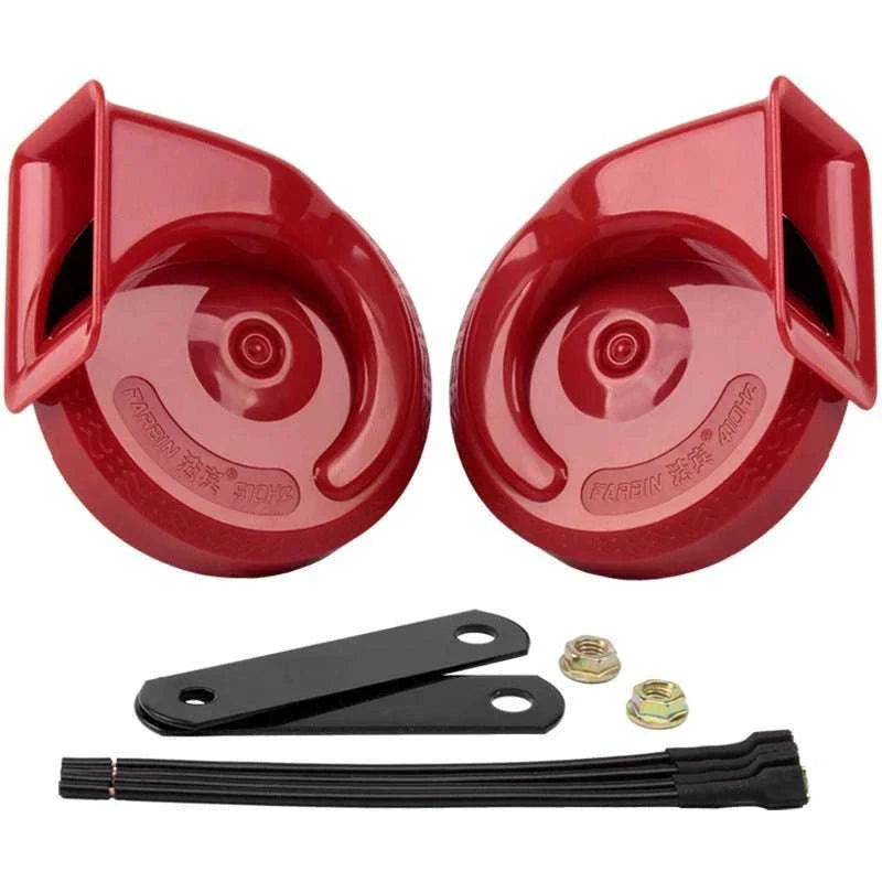 12V Super Loud Car Horn High/Low Tone Waterproof Electric Horn-black harness button / China Mainland