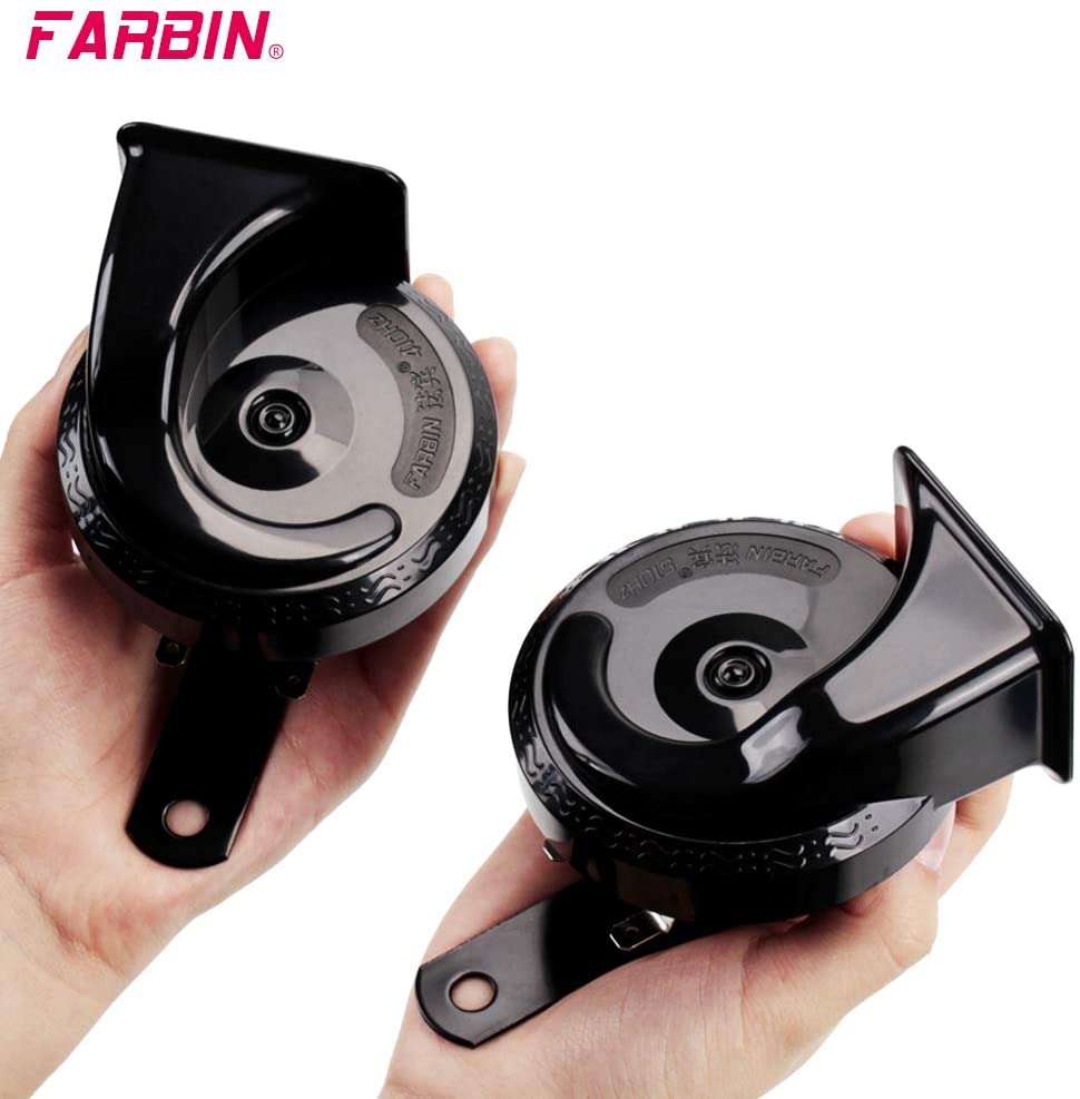 12V Super Loud Car Horn High/Low Tone Waterproof Electric Horn-black harness button / China Mainland