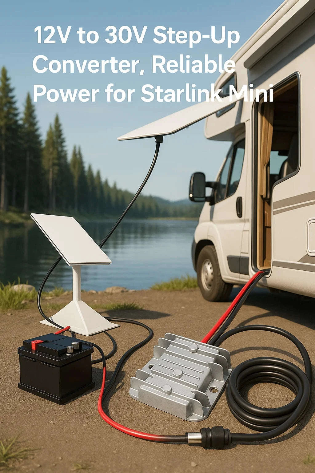 12V to 30V 3.5A DC Step-Up Car Adapter for Vehicles and RVs-Default Title