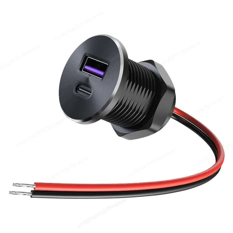 12V USB Outlet Recessed Mount Fast Charger 48W-Germany / NEW-PD-QC-Outlet