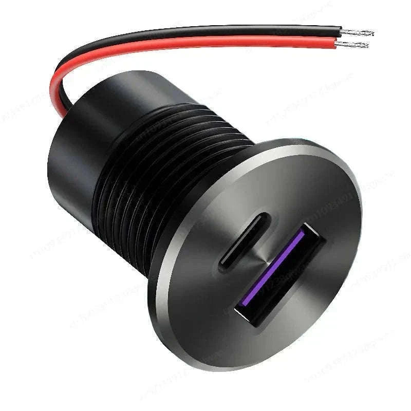 12V USB Outlet Recessed Mount Fast Charger 48W-Germany / NEW-PD-QC-Outlet