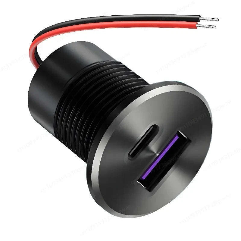 12V USB Outlet Recessed Mount Fast Charger 48W-Germany / NEW-PD-QC-Outlet