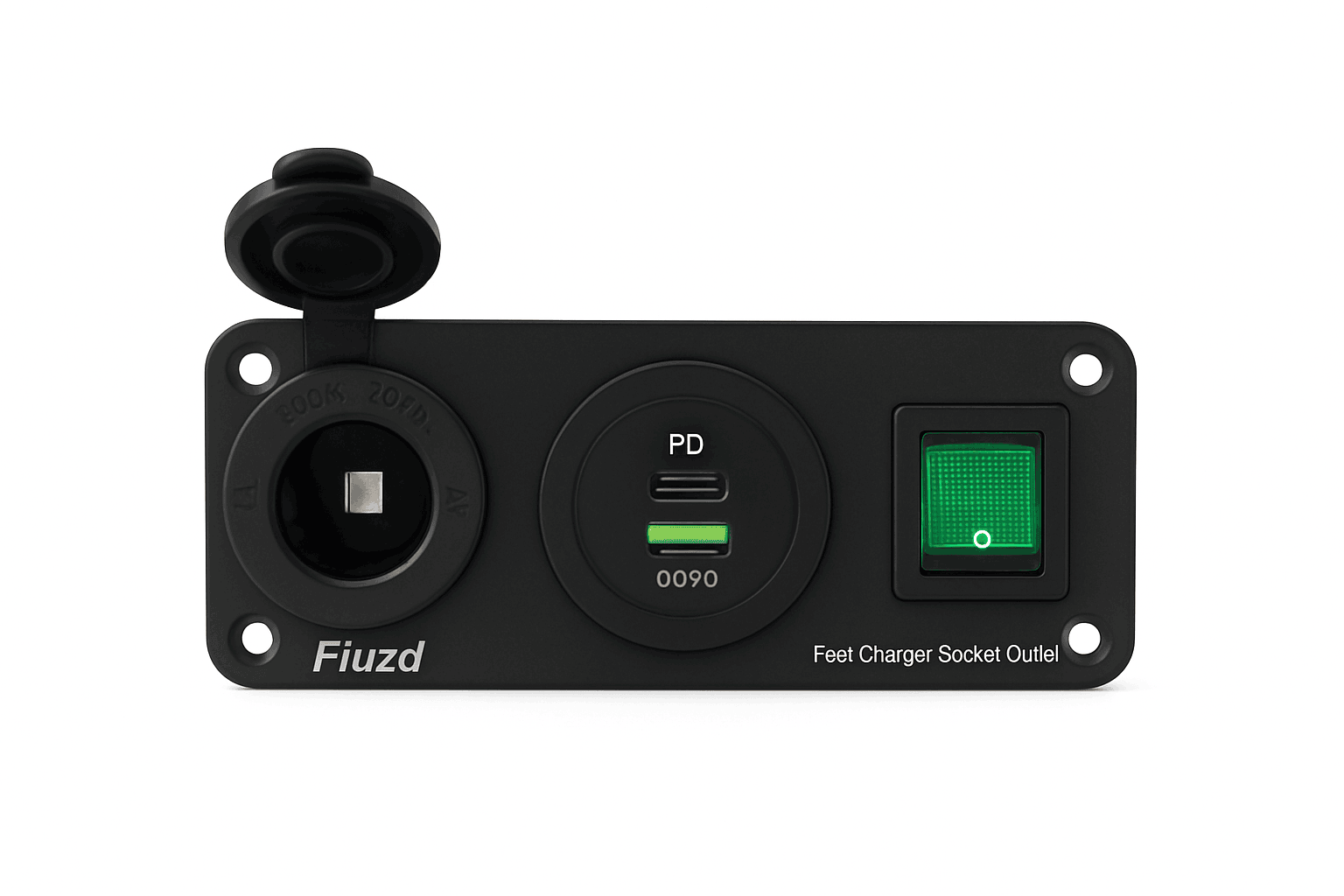 12V Waterproof Car Dual USB Outlet Panel with Cigarette Lighter Socket-M3 / China Mainland