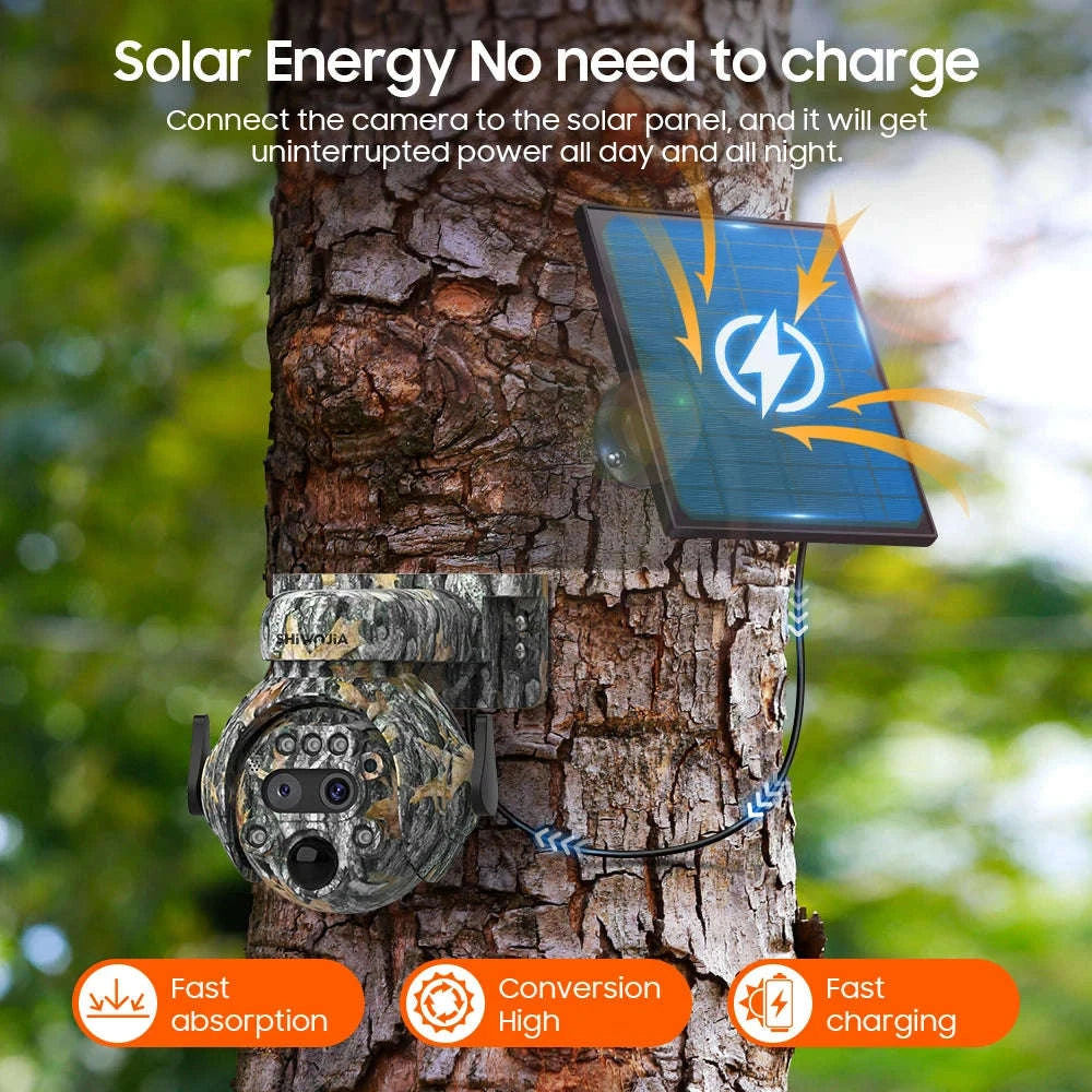 12X Zoom 4K Solar 4G Dual‑Lens Security Camera-8MP 12X 4G 32GB Card