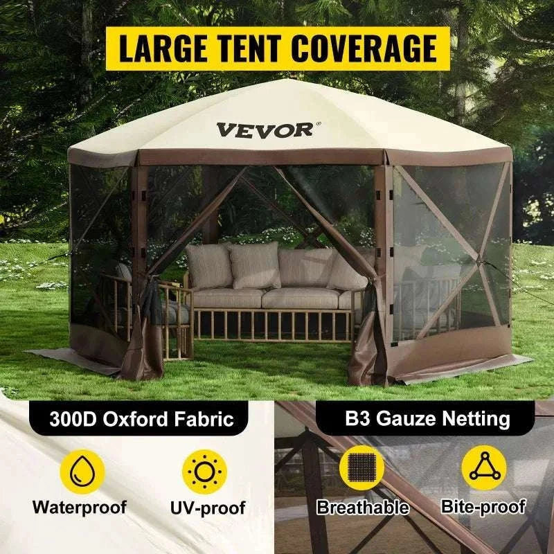 12x12 ft Pop-Up Gazebo Screen Tent with Mesh & Privacy Panels-United States