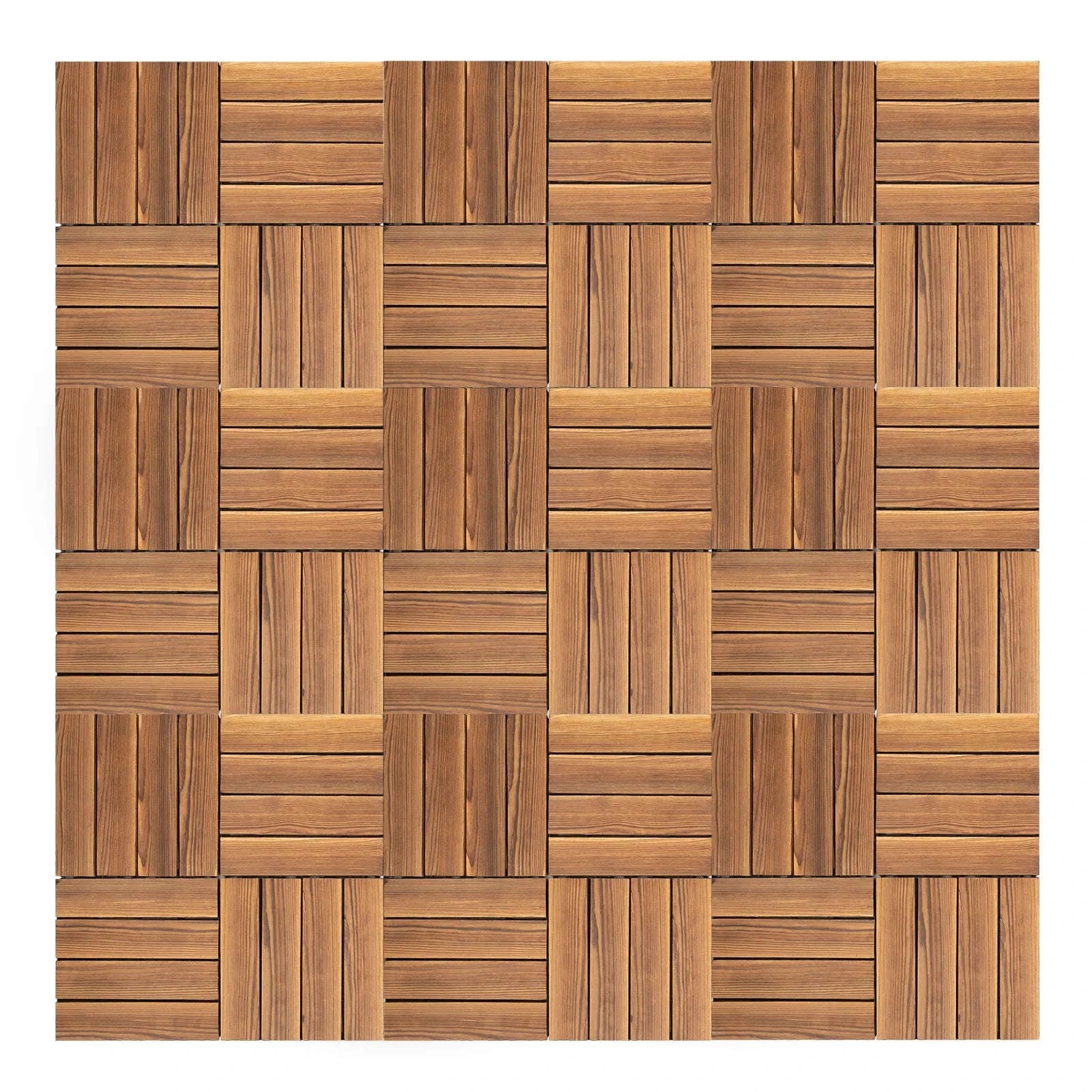 12x12 Patio Deck Tiles – Wood Plastic Composite Interlocking Tiles-Brown / GERMANY