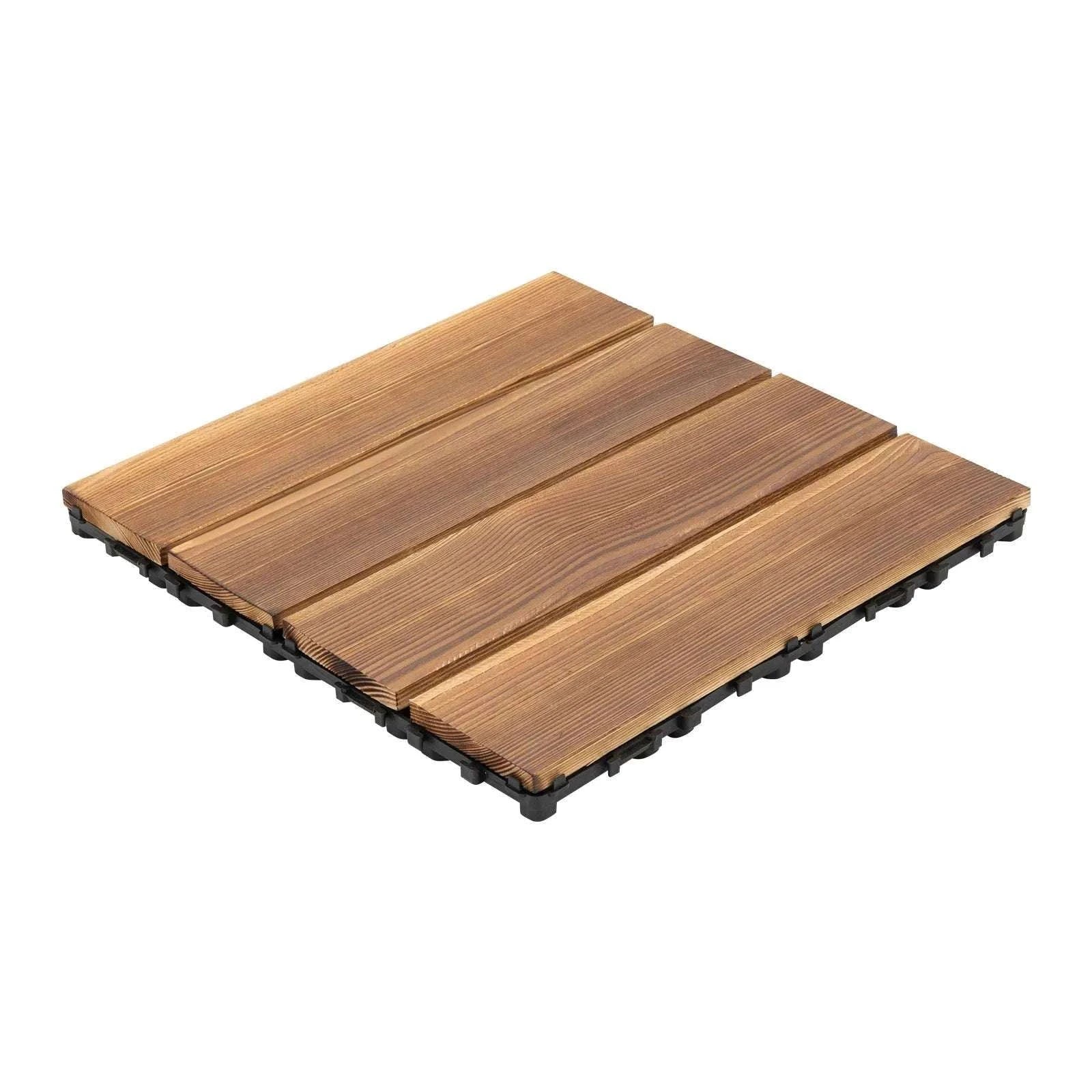 12x12 Patio Deck Tiles – Wood Plastic Composite Interlocking Tiles-Brown / United States