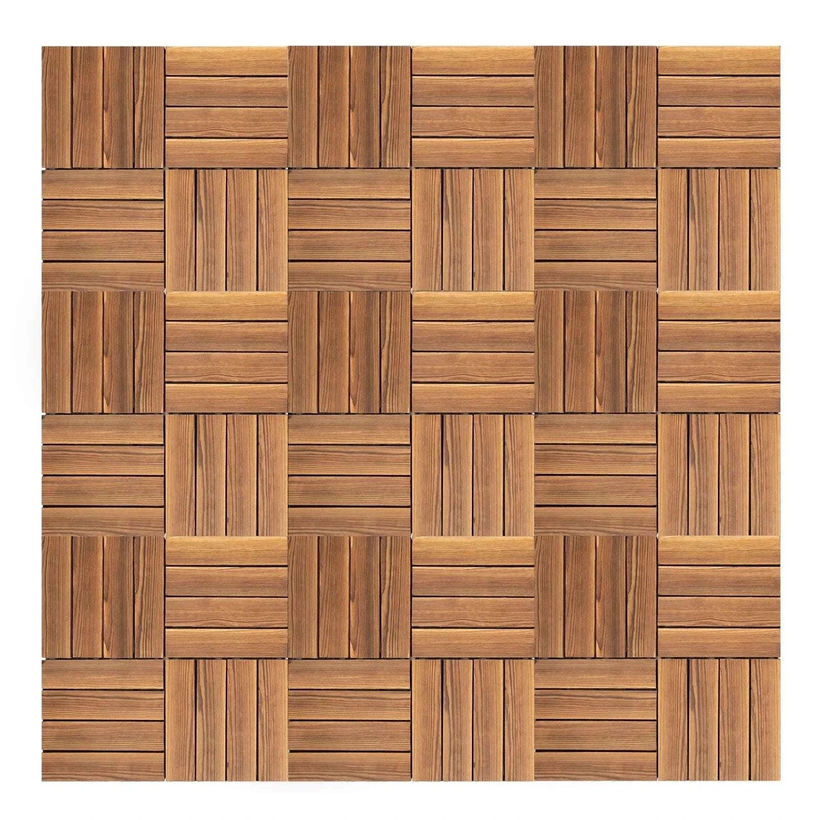 12x12 Patio Deck Tiles – Wood Plastic Composite Interlocking Tiles-Brown / United States