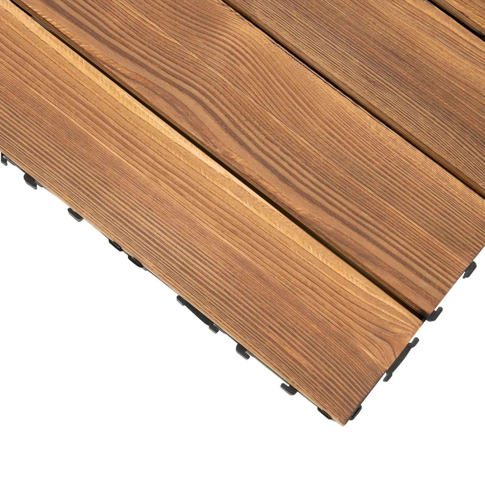 12x12 Patio Deck Tiles – Wood Plastic Composite Interlocking Tiles-Brown / United States