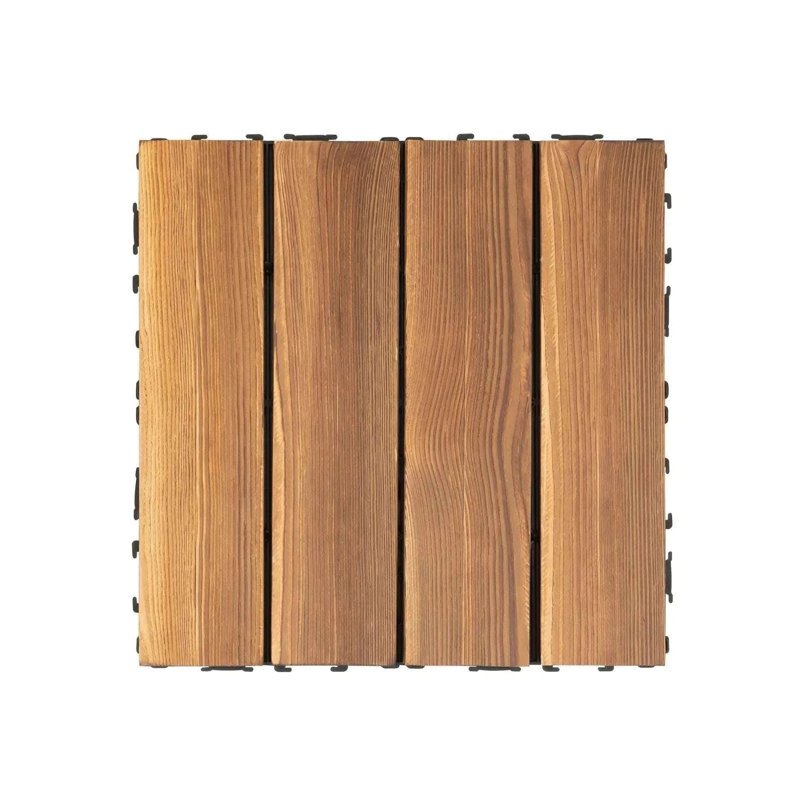 12x12 Patio Deck Tiles – Wood Plastic Composite Interlocking Tiles-Brown / United States