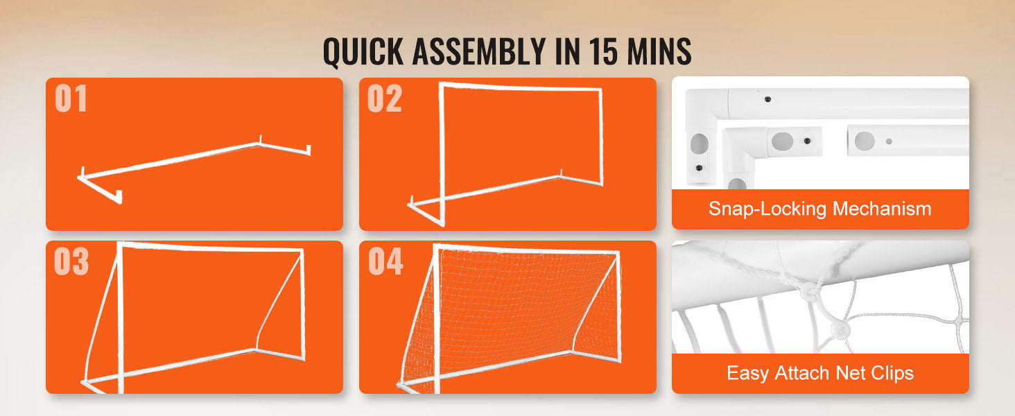 12x6FT Portable Soccer Goal with Carry Bag-PVC 12x6FT / United States