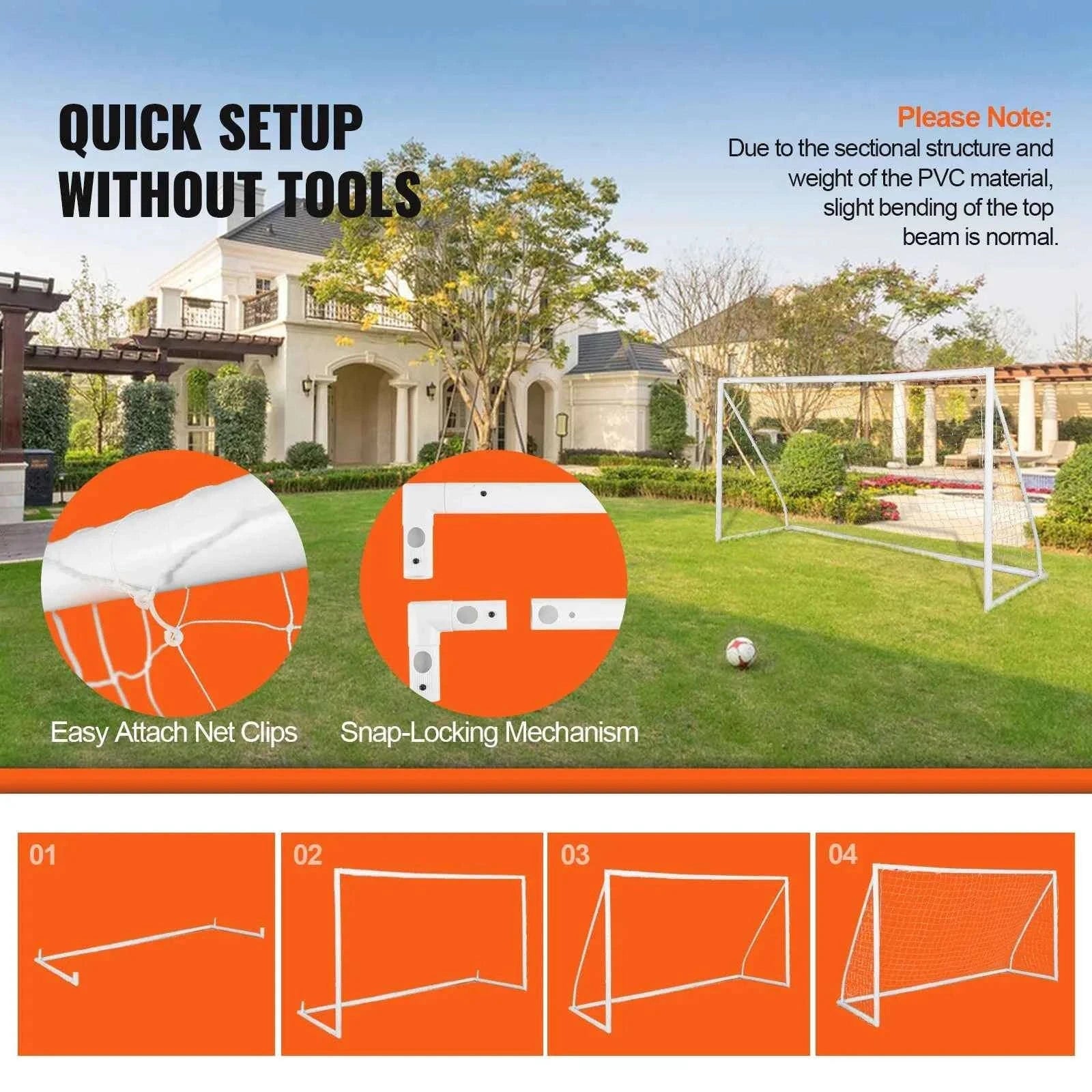 12x6FT Portable Soccer Goal with Carry Bag-PVC 12x6FT / United States