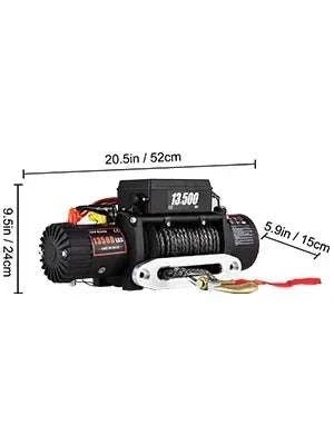 13,500 lb Electric Winch 12V with Synthetic Rope & Remote Control-13500LBS / United States