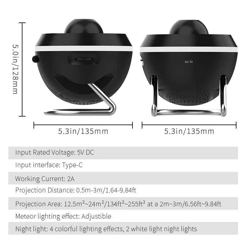 13-in-1 Galaxy Projector Night Light with Rotating Star Display-black / spain