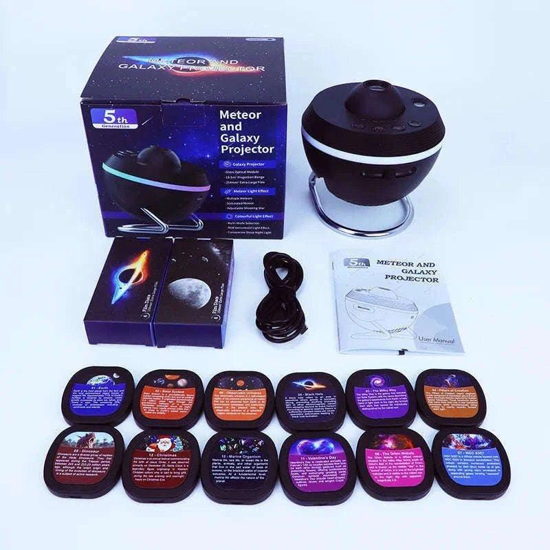 13-in-1 Galaxy Projector Night Light with Rotating Star Display-black / spain