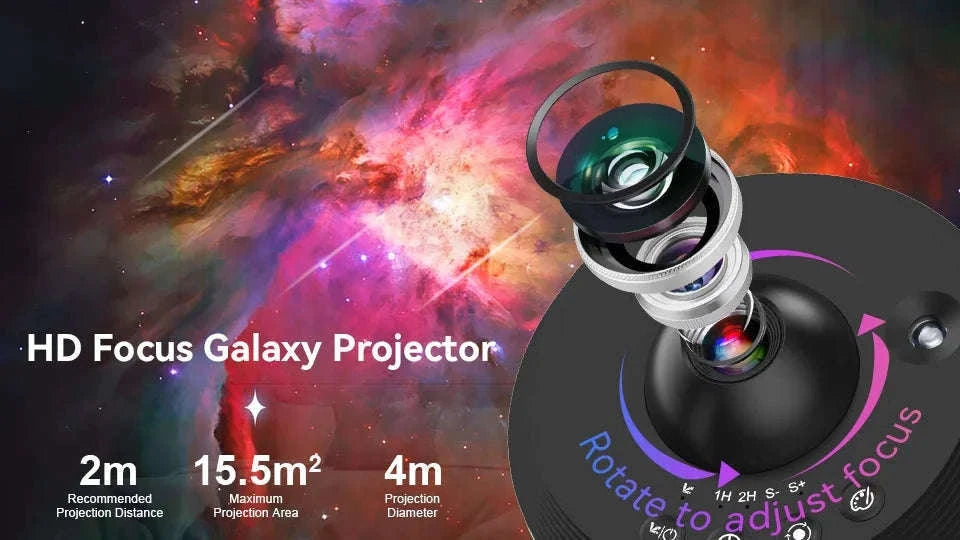13-in-1 Galaxy Projector Night Light with Rotating Star Display-black / spain
