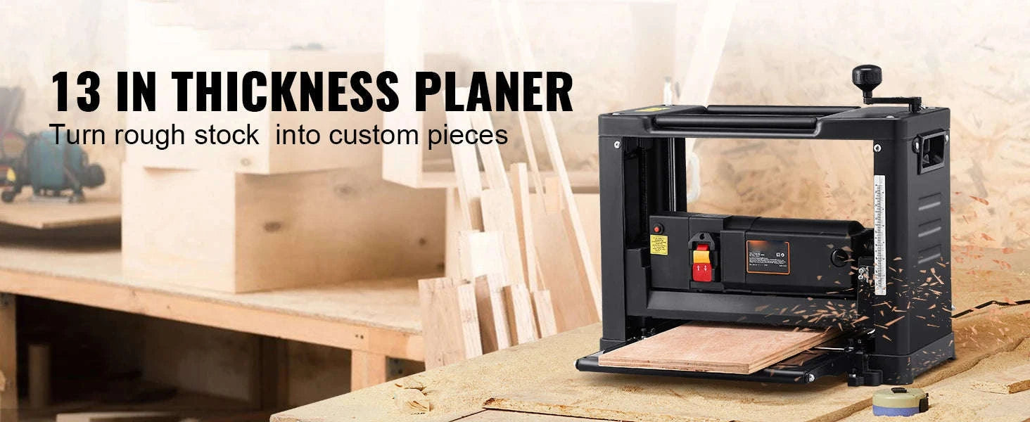 13-Inch Benchtop Thickness Planer, 2-Blade, 15-Amp 1800W Motor-Single Speed / france