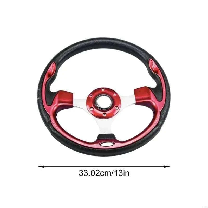 13-Inch PU Steering Wheel with Carbon Fiber Texture Grip-Carbon fiber pattern / China Mainland