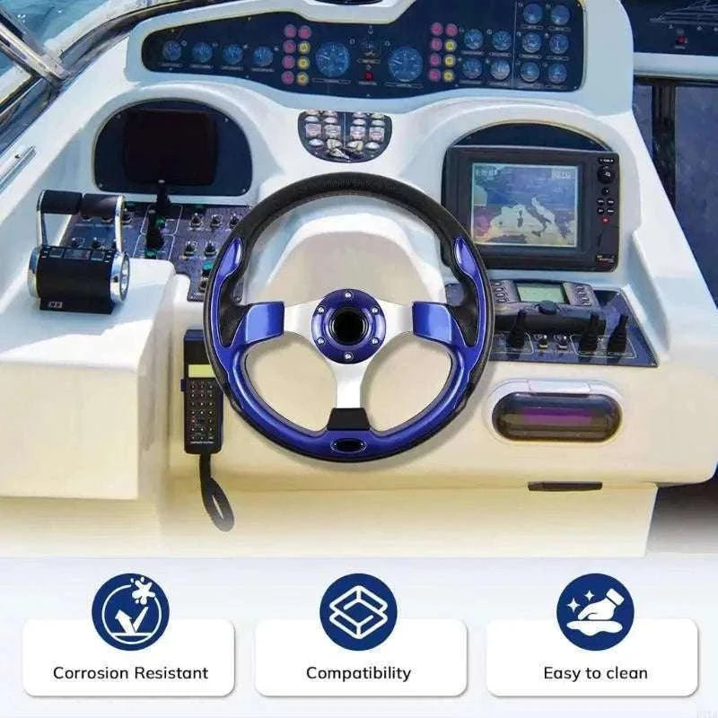 13-Inch PU Steering Wheel with Carbon Fiber Texture Grip-Carbon fiber pattern / China Mainland