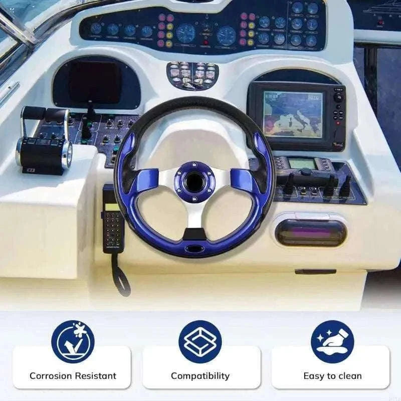 13-Inch PU Steering Wheel with Carbon Fiber Texture Grip-Carbon fiber pattern / China Mainland