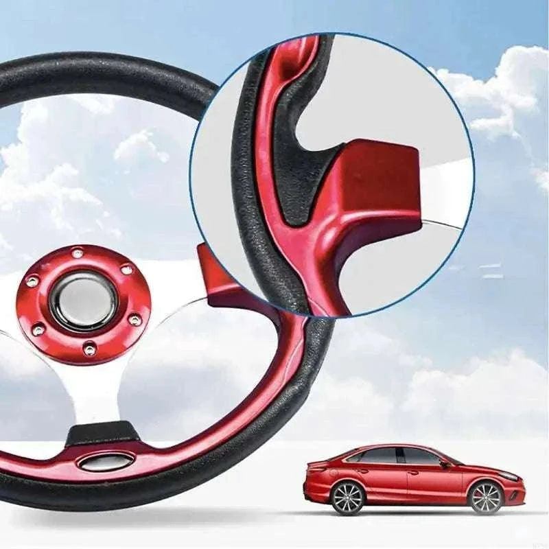 13-Inch PU Steering Wheel with Carbon Fiber Texture Grip-Carbon fiber pattern / China Mainland
