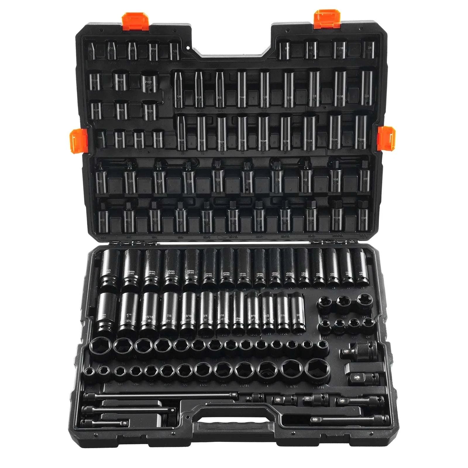 130-Piece Impact Socket Set SAE & Metric with Storage Case-130pcs / CZECH REPUBLIC