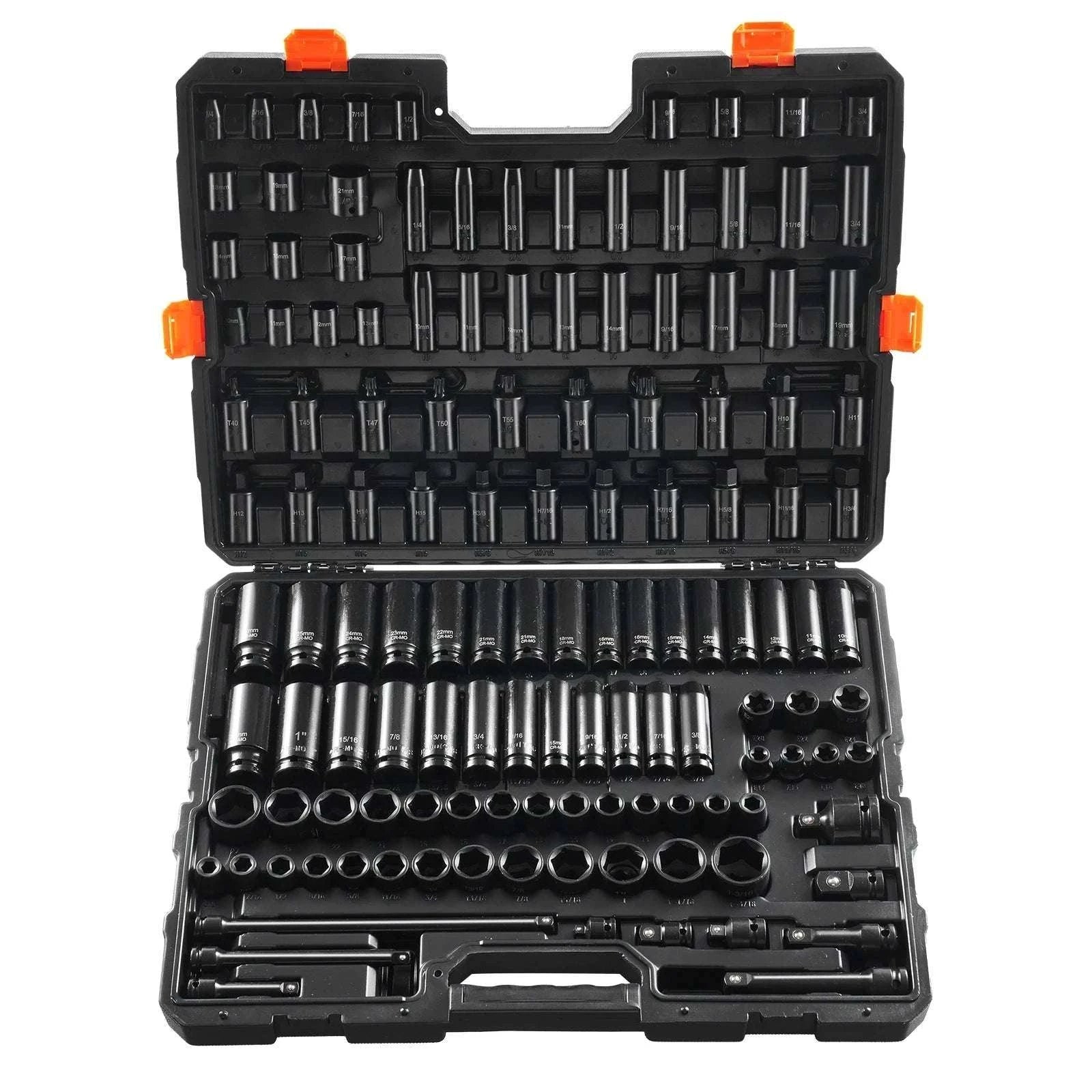 130-Piece Impact Socket Set SAE & Metric with Storage Case-130pcs / CZECH REPUBLIC