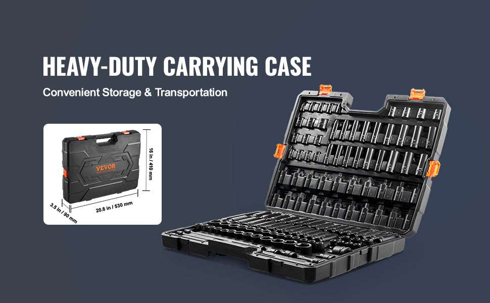 130-Piece Impact Socket Set SAE & Metric with Storage Case-130pcs / United States