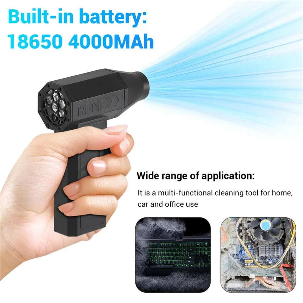 130000RPM Electric Air Duster Portable Turbo Blower-black / United States / US