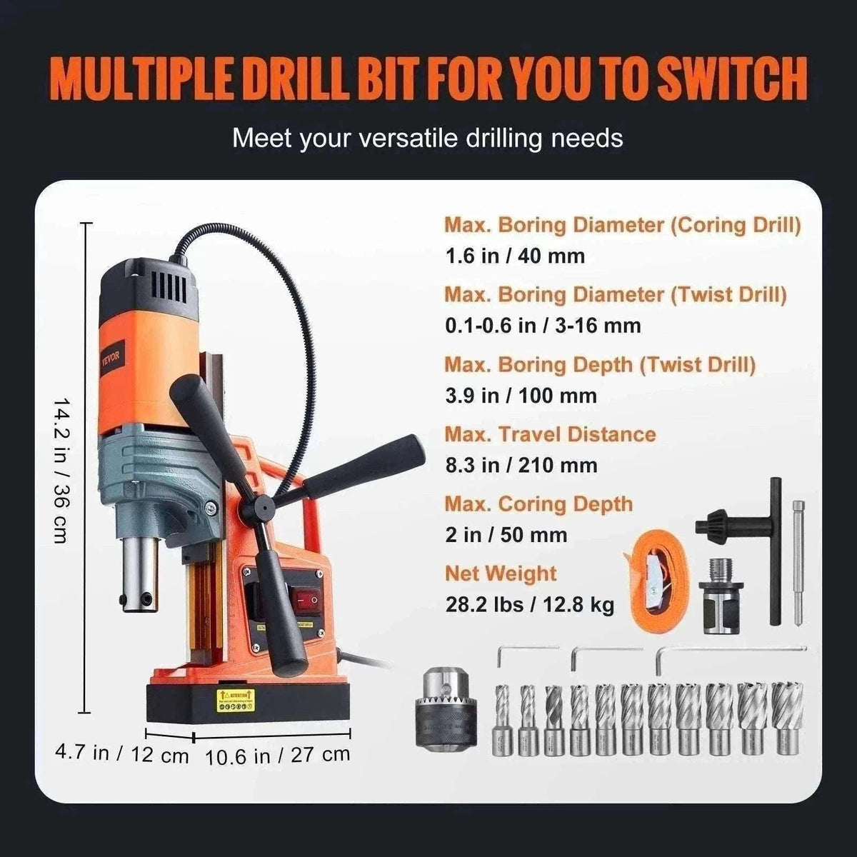 1300W–1550W Magnetic Drill Press with 40mm Boring Capacity-1Drill 50mm 1550W / spain