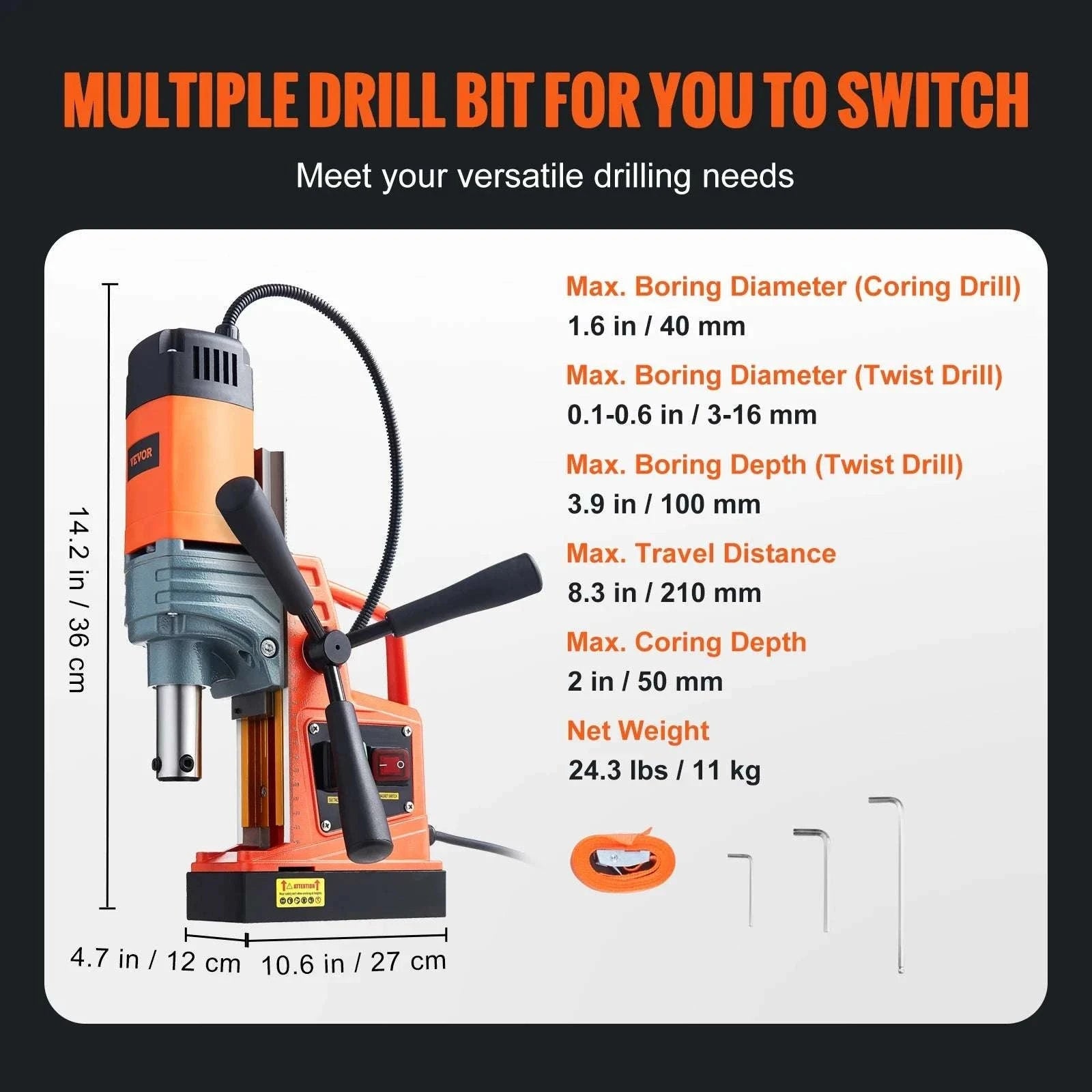 1300W–1550W Magnetic Drill Press with 40mm Boring Capacity-1Drill 50mm 1550W / spain