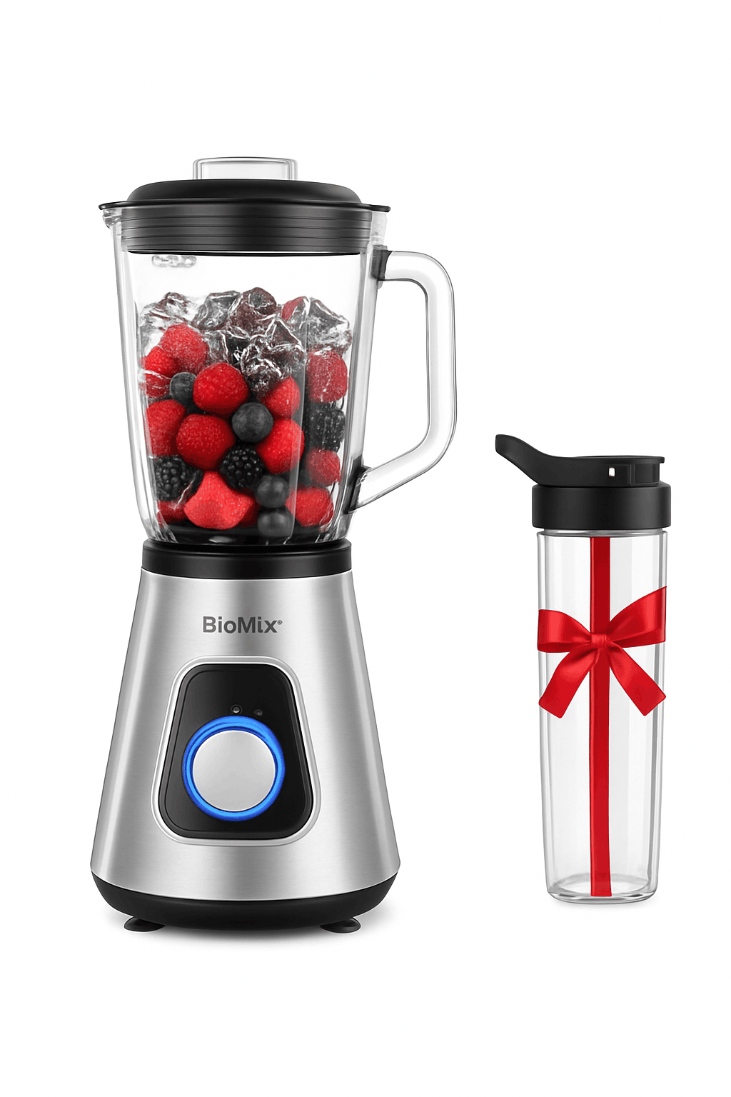 1300W Smoothie Maker with 1.5L Glass Jar and 600ml Travel Cup-Light Grey / US Plug / United States