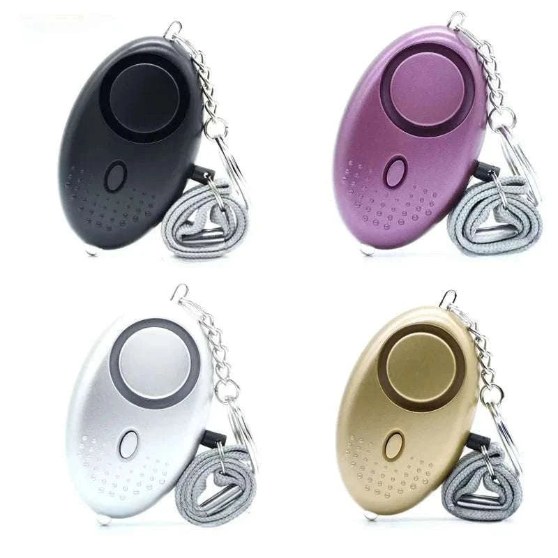 130dB Personal Safety Alarm Keychain with LED Light (1–4 Pack)-4pcs mix