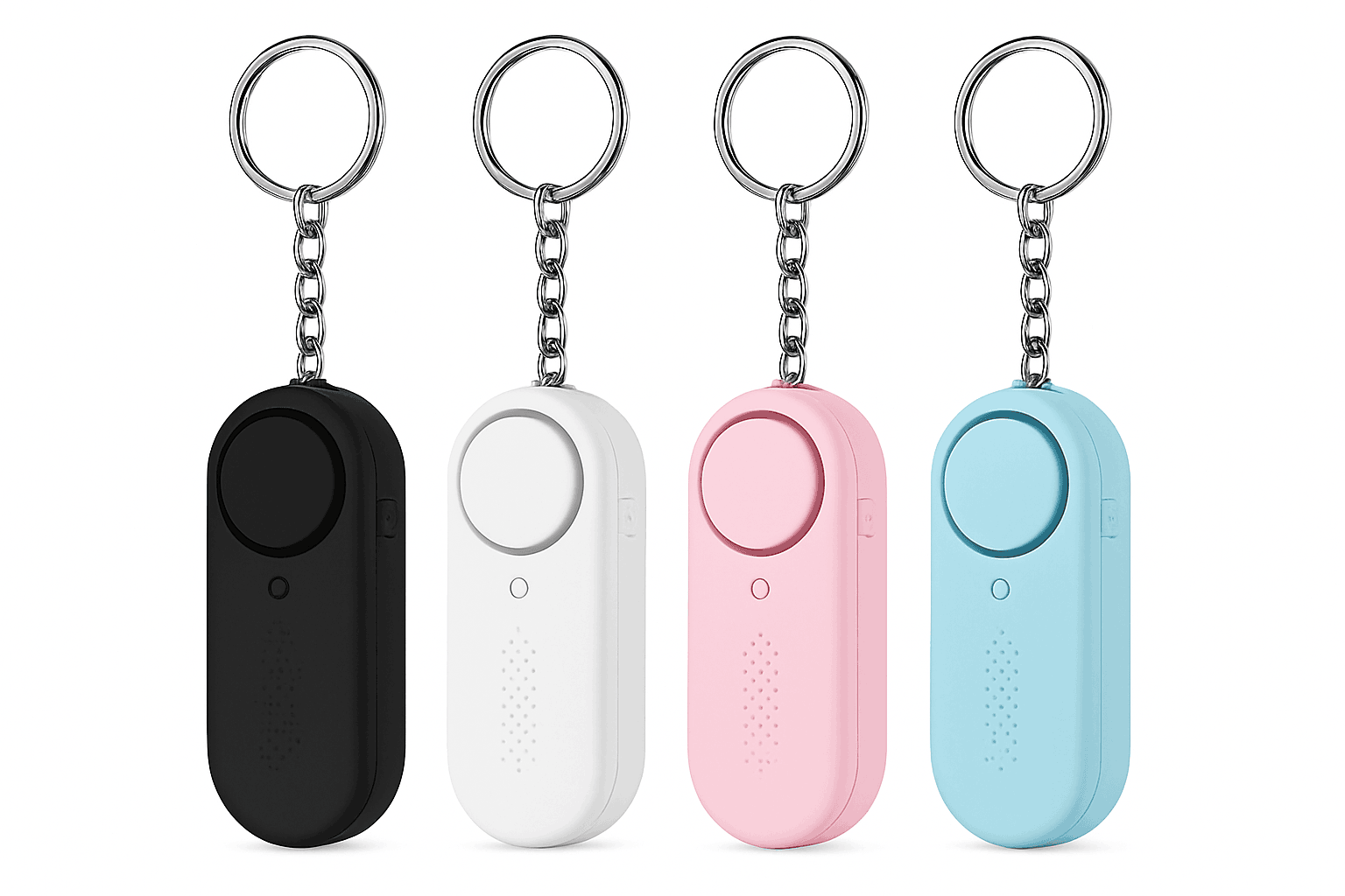 130dB Personal Safety Alarm with LED Light and Keychain-Black