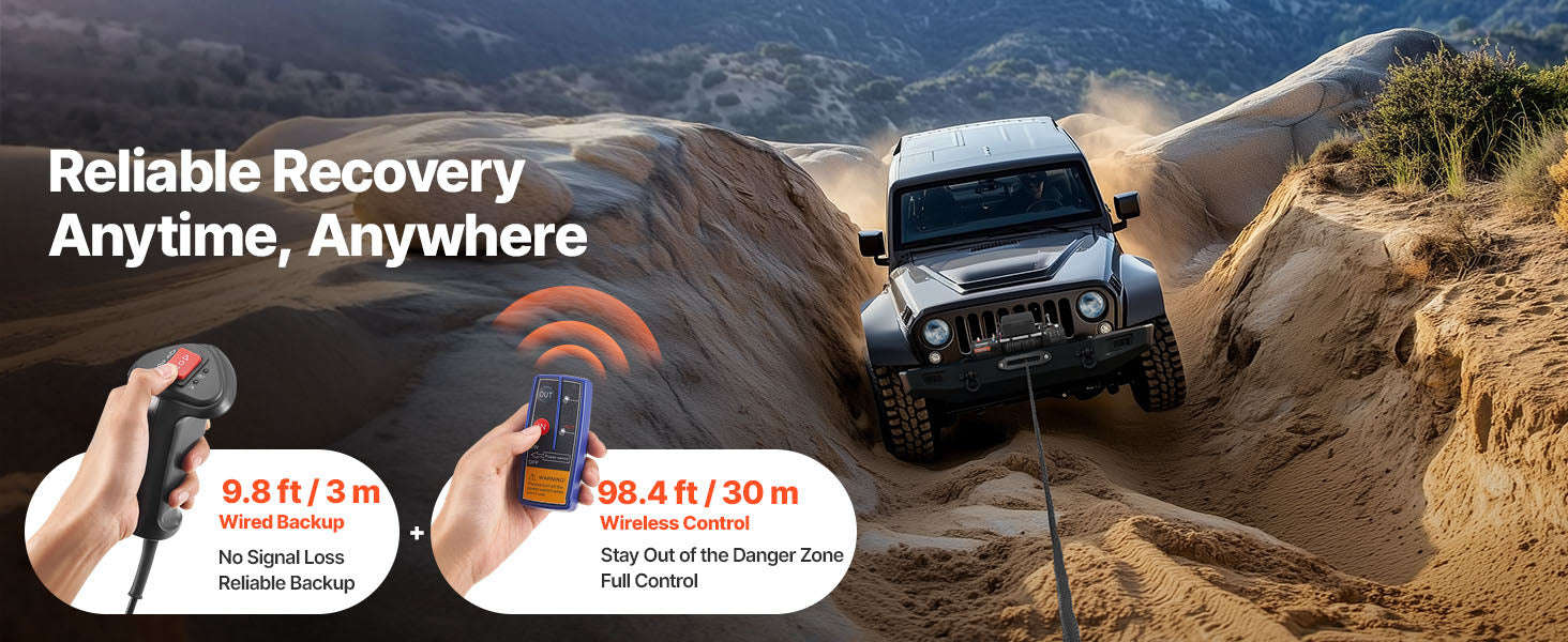13500 lbs 12V Electric Winch with Synthetic Rope and Dual Remote Control-13500 lbs / france