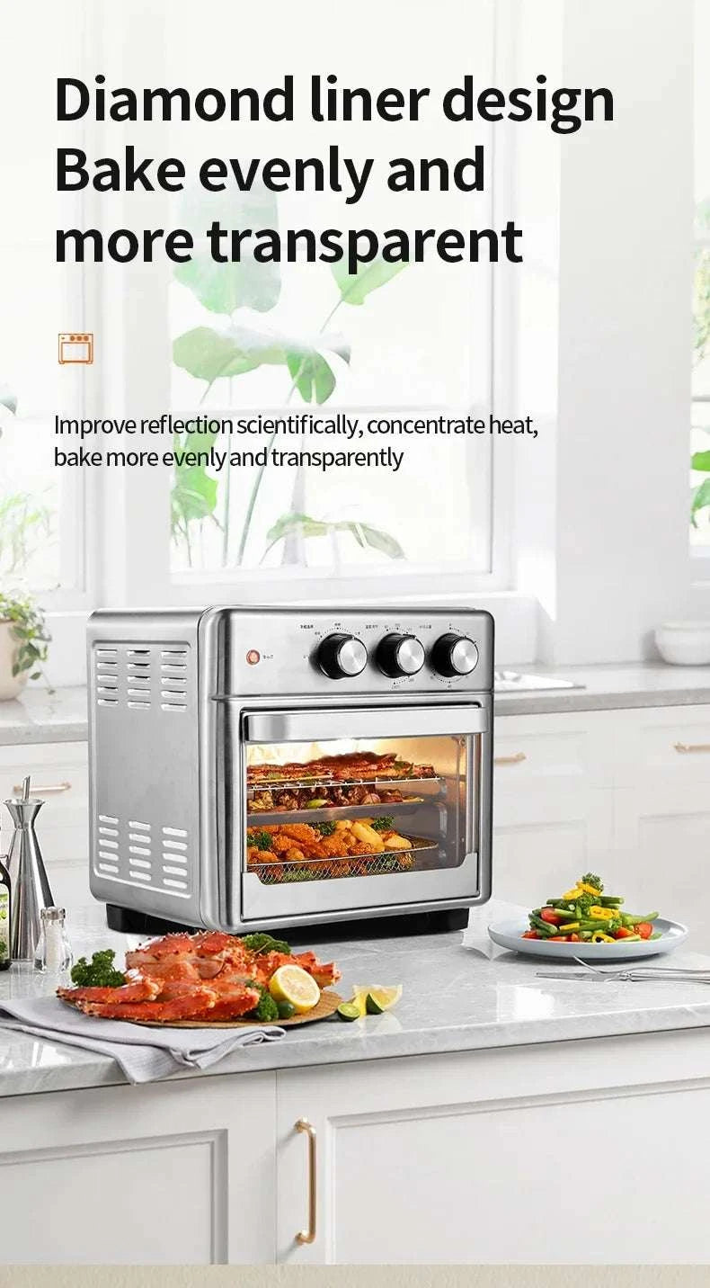 13L Electric Air Fryer Oven with Window, 1200W Oil-Free Cooker-13L / spain / EU