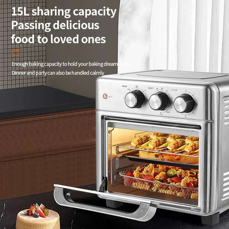 13L Electric Air Fryer Oven with Window, 1200W Oil-Free Cooker-13L / spain / EU
