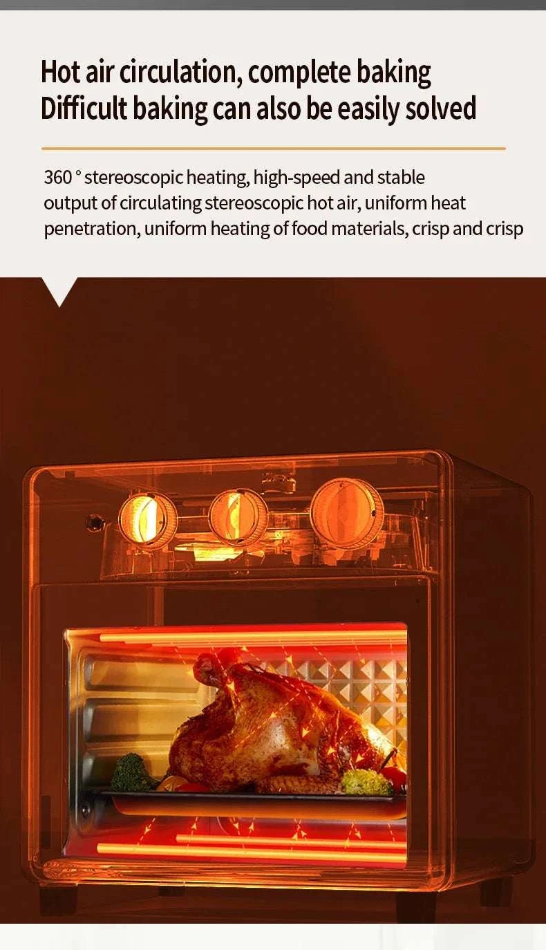 13L Electric Air Fryer Oven with Window, 1200W Oil-Free Cooker-13L / spain / EU