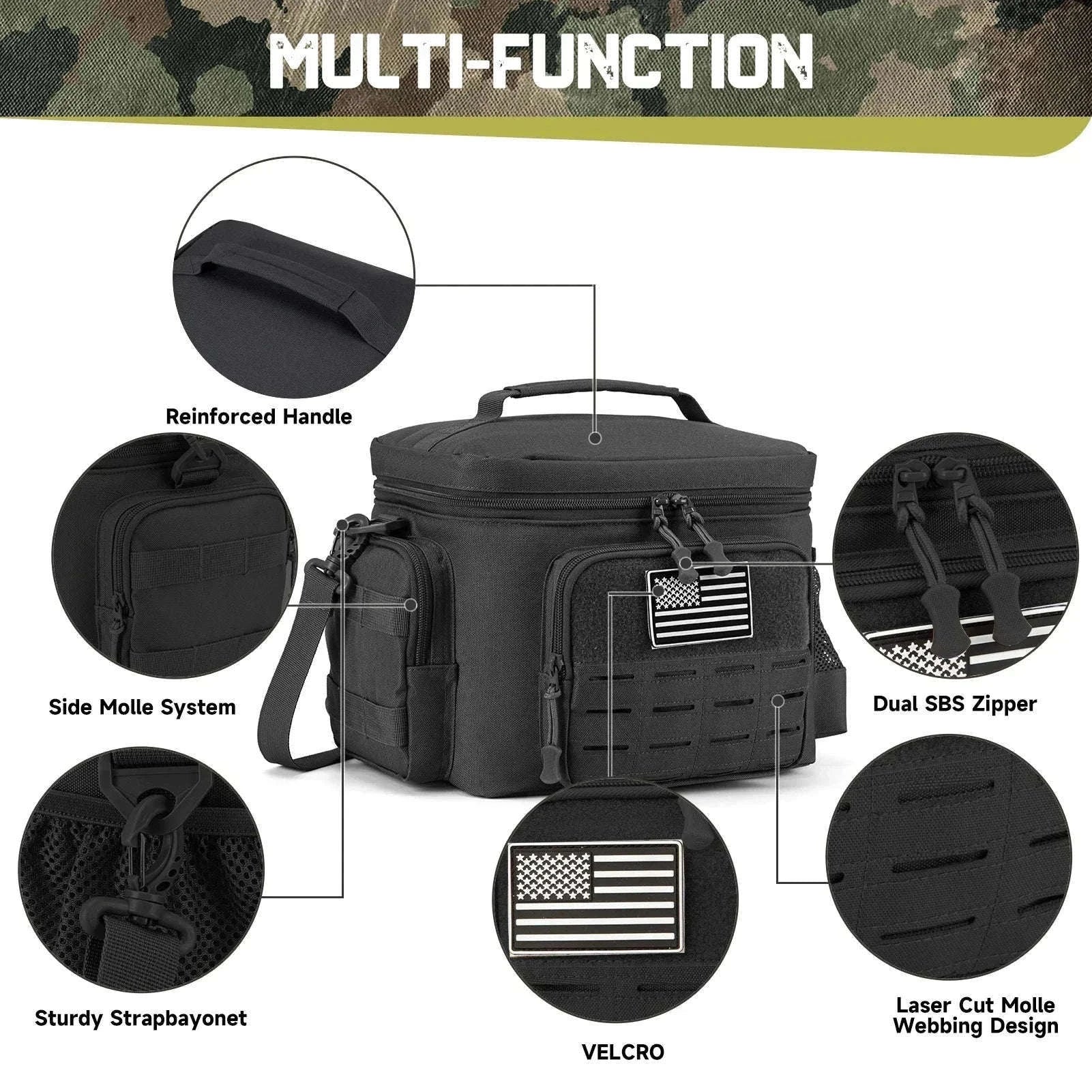 13L Tactical Thermal Cooler Bag-Green / United Kingdom