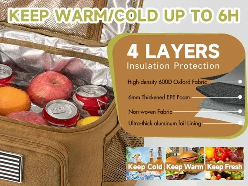 13L Tactical Thermal Cooler Bag-Green / United Kingdom