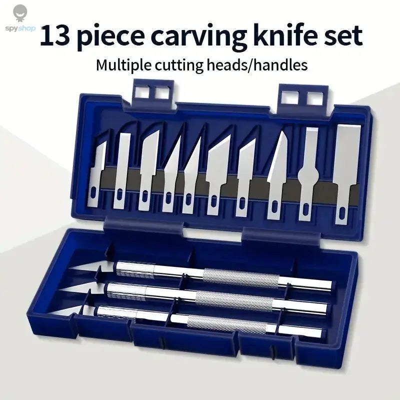 13pcs Metal Carving Knife Pen Art Seal Cutting Manual Combination Paper Cuttings Non-Slip Gadget DIY Precision Repair Tool Spy-shop.com
