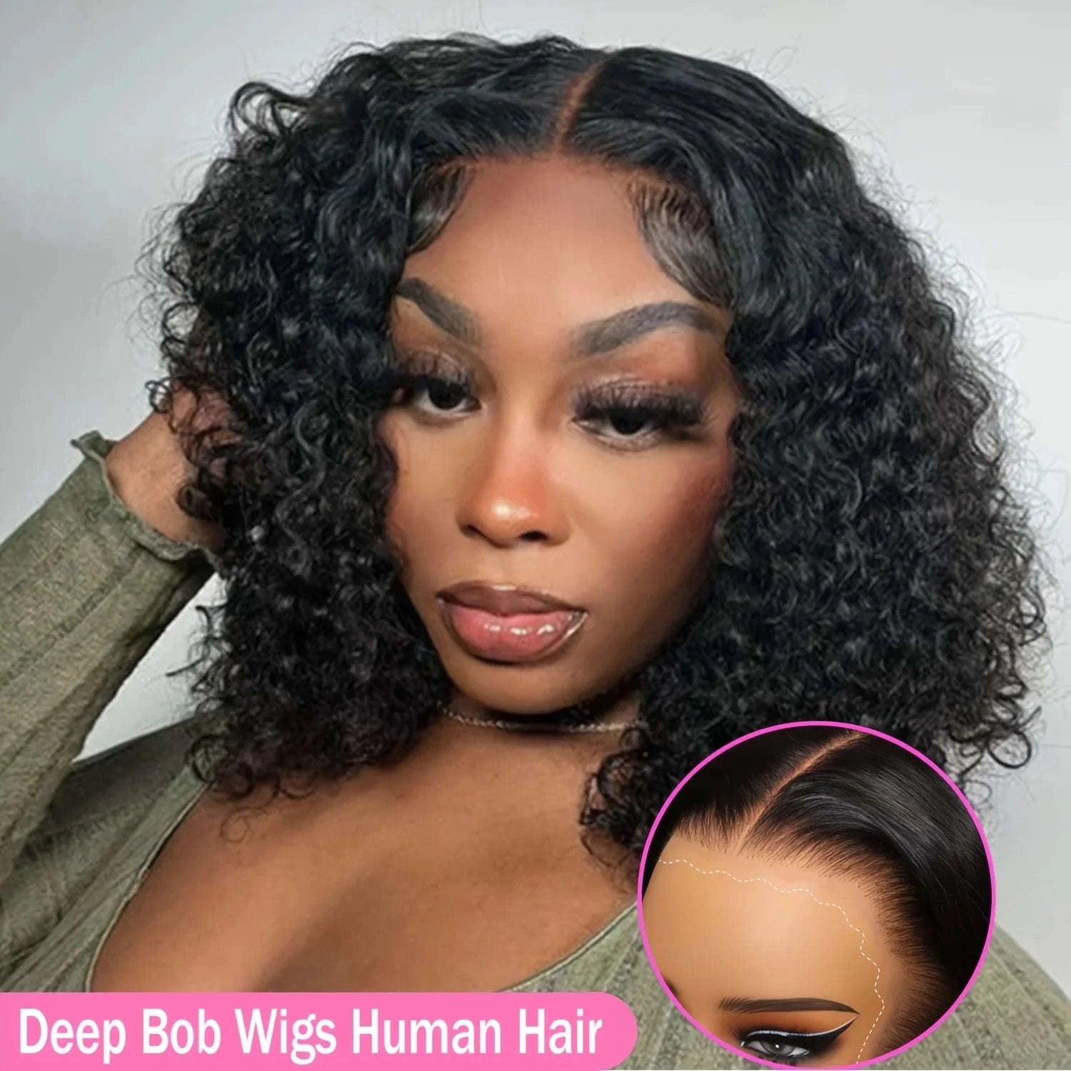13x4 Deep Wave Curly Lace Front Human Hair Wig (26+ Inch)-Deep wave / 40inches / 200%|United States