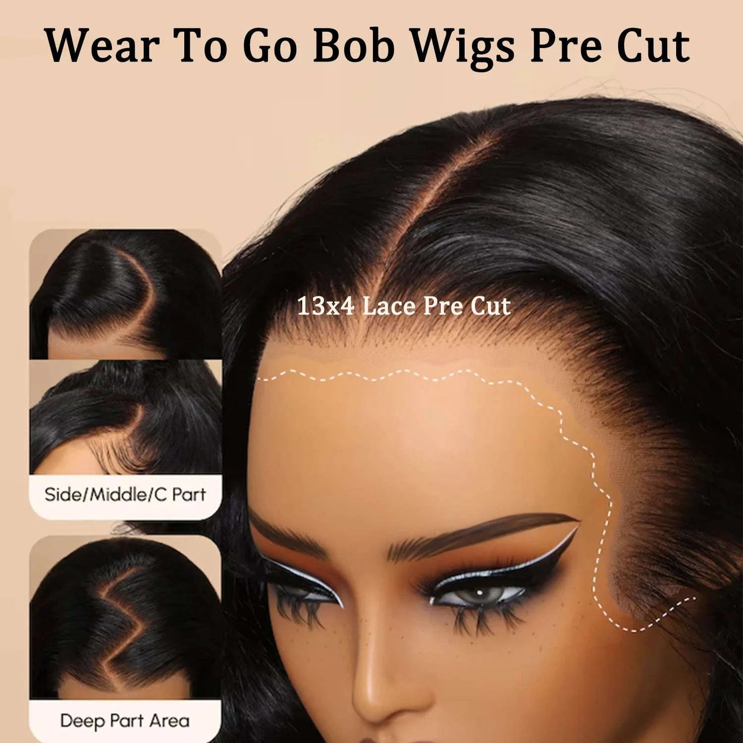 13x4 Deep Wave Curly Lace Front Human Hair Wig (26+ Inch)-Deep wave / 40inches / 200%|United States