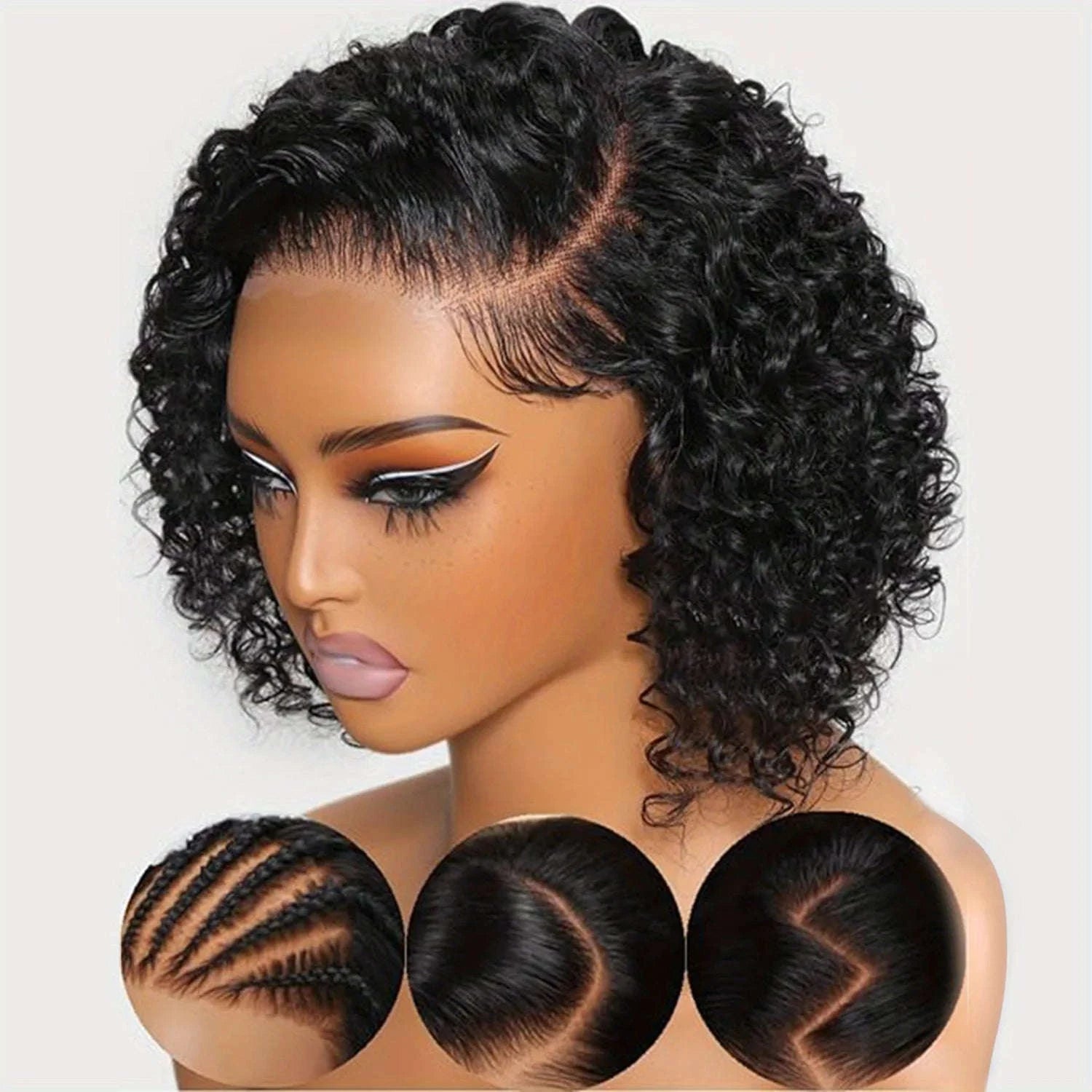 13x4 Deep Wave Curly Lace Front Human Hair Wig (26+ Inch)-Deep wave / 40inches / 200%|United States