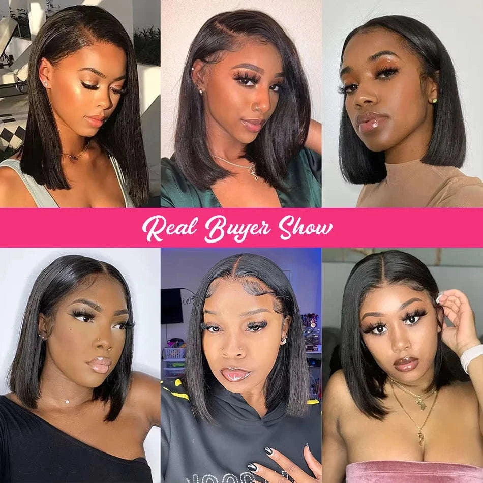 13x4 Straight Lace Frontal Bob Wig Human Hair Bob-13x4 Lace Bob Wig / United States / 14inches|200%