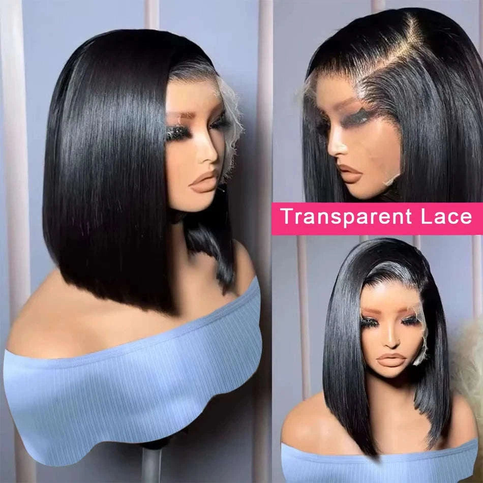 13x4 Straight Lace Frontal Bob Wig Human Hair Bob-13x4 Lace Bob Wig / United States / 14inches|200%