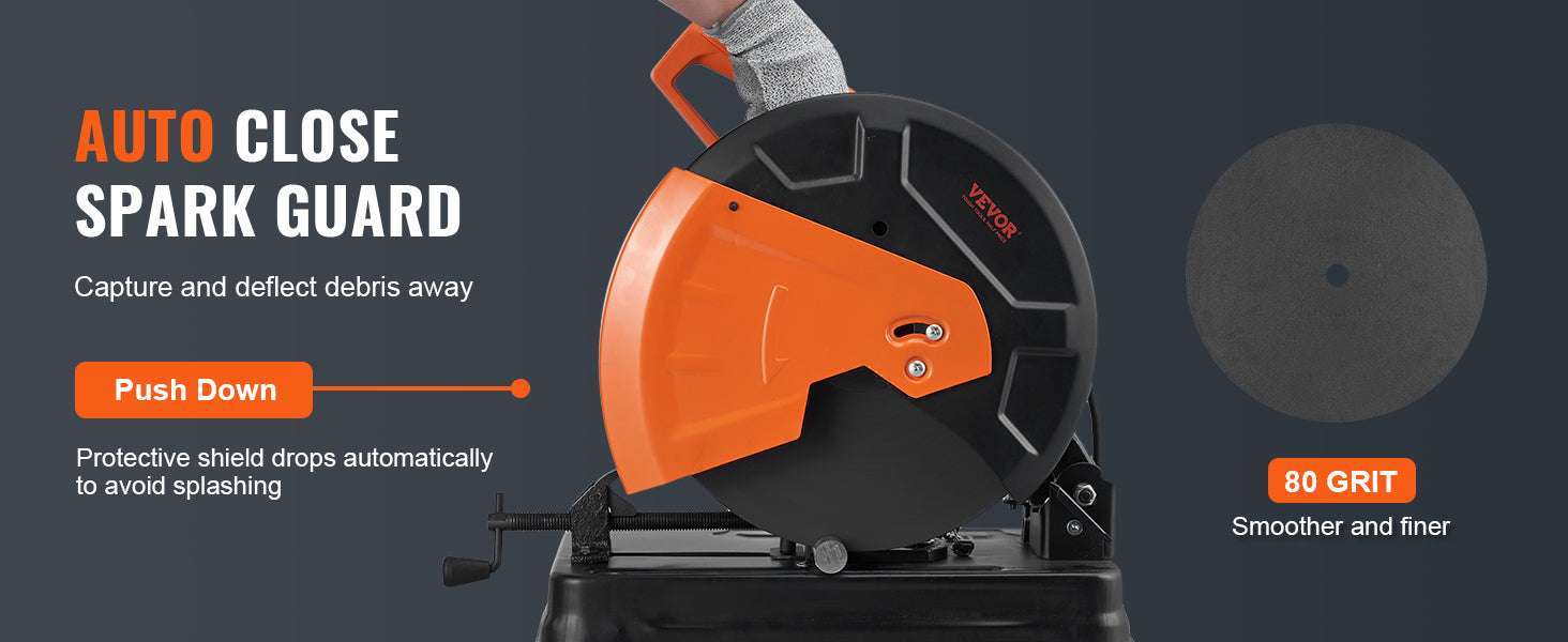 14" 2300W Abrasive Chop Saw with 0–45° Adjustable Angle-United States