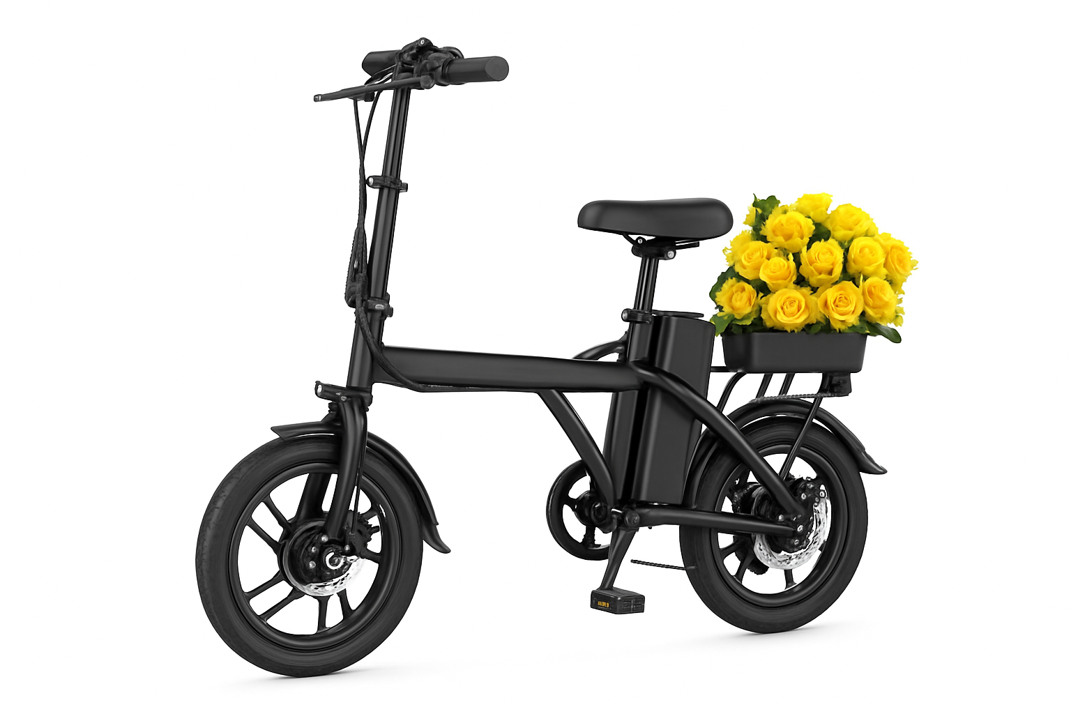 14インチ折りたたみ電動自転車 500W 48V 22MPH ダブルシート ミニ電動自転車