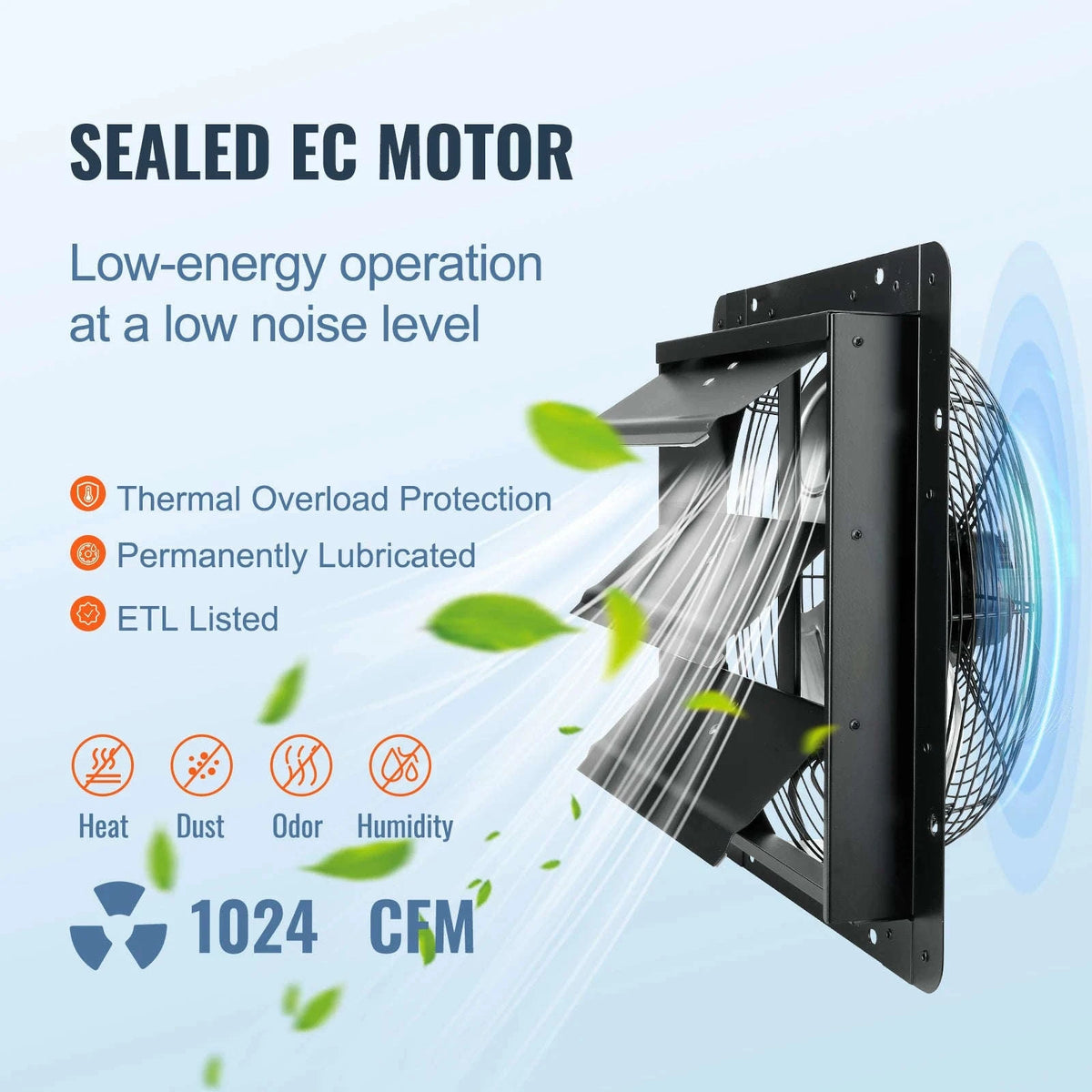 14-Inch Shutter Exhaust Fan with Controller-12in EC / CZECH REPUBLIC