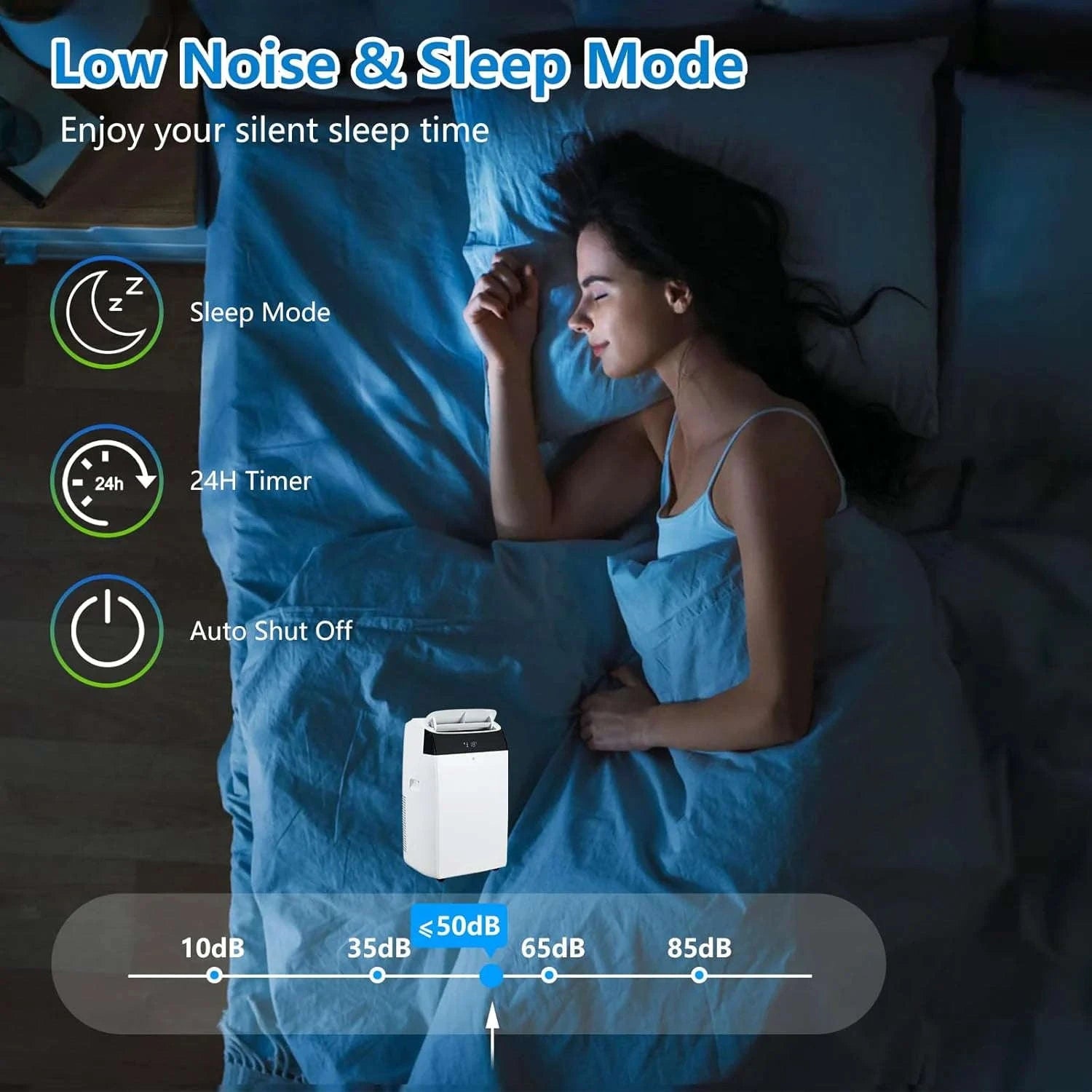 14000 BTU Portable Air Conditioner 3-in-1 with Remote Control and Sleep Mode-White 14000 BTU / United States